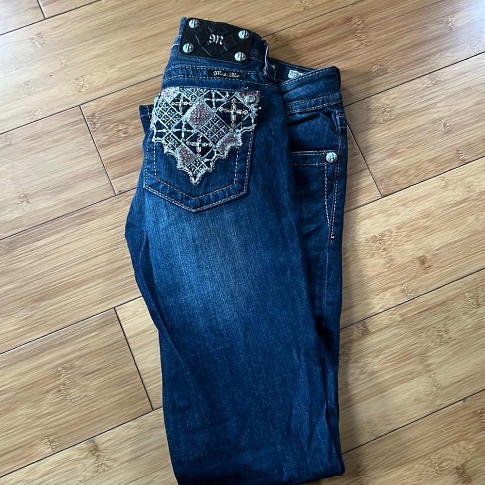 Miss Me boot cut jeans with lots of bling
